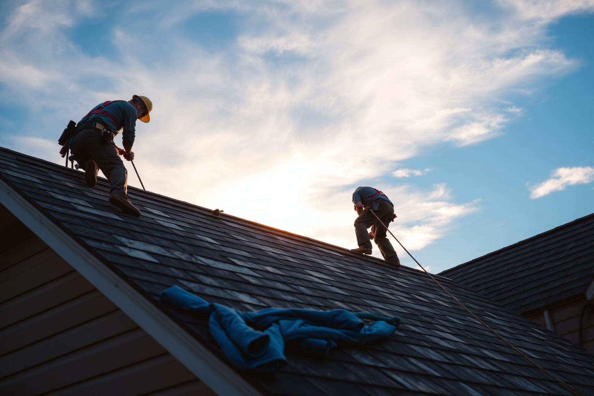 TopRidge Roofing crew working on a shingle roof
